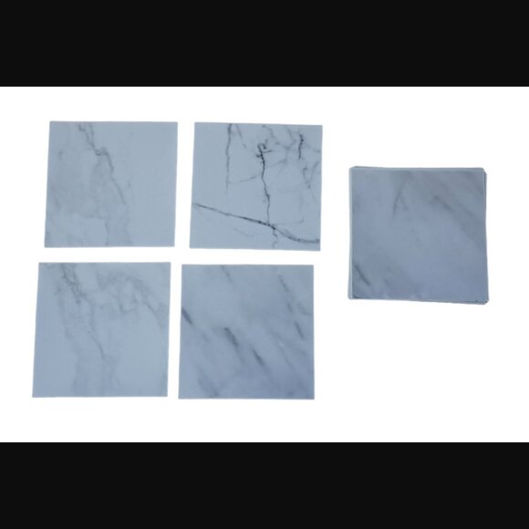 Walplus 24 Pack 4x4 White Marble Style Tile Stickers - Picture 4 of 6